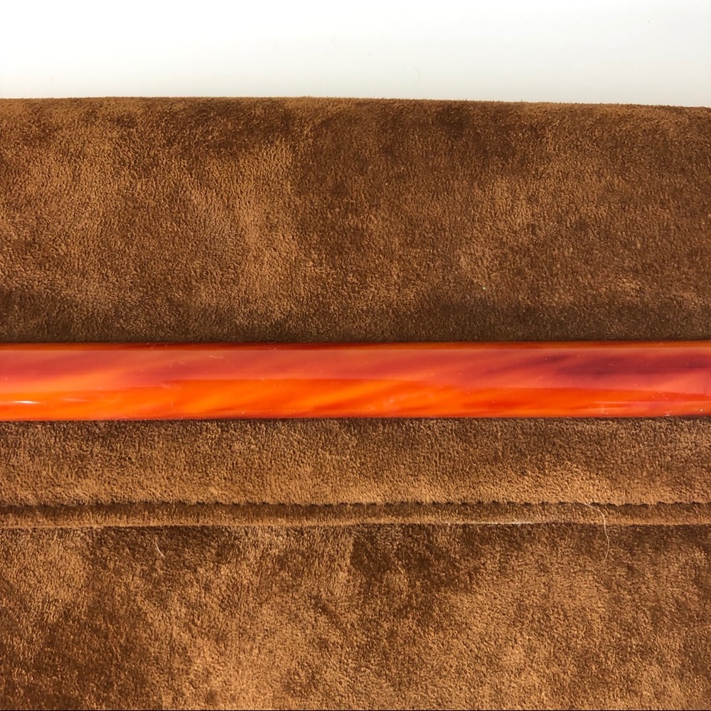 ⛔️SOLD⛔️Vintage Brown Faux Suede Clutch Purse - Picture 8 of 8